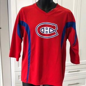🏒NHL Montreal Canadiens Hockey Jersey-Style Long Sleeve Shirt – Large